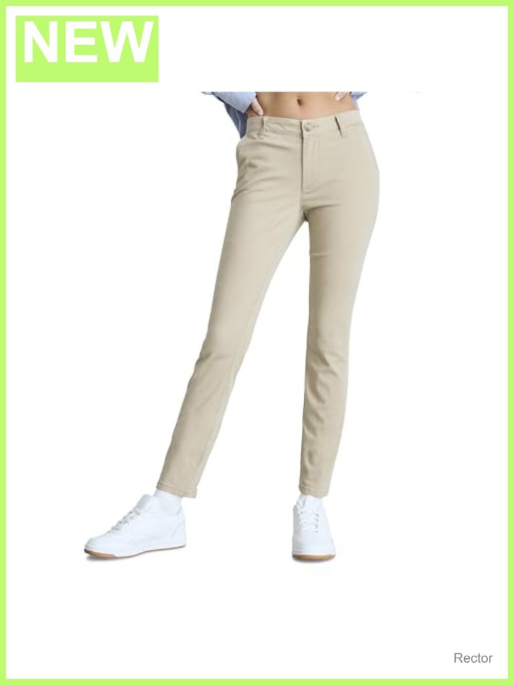 Slim Fit Stretch Twill Uniform Pants Mid Rise Skinny Flat Front